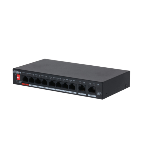Dahua PFS3010-8GT-96-V2 8 Port Gigabit PoE Switch, (8GE PoE, Toplam 96W PoE)